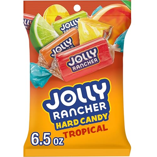 Jolly Rancher Harte Bonbons mit tropischem Fruchtgeschmack, einzeln verpackt, 184 g, Beutel Jolly Rancher Harte Bonbons mit tropischem Fruchtgeschmack, einzeln verpackt, 184 g, Beutel von Jolly Rancher