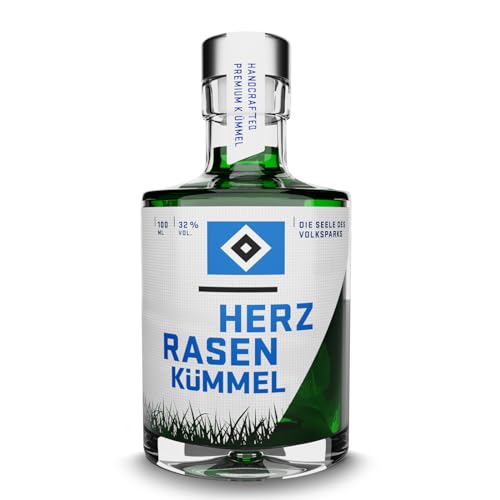 HERZRASEN 0,1L Kümmel HSV Edition mild & vollmundig - 32% Vol. Hamburger Kümmel Schnaps für HSV & Hamburg Fans - Hochwertiger Kümmelschnaps von HERZRASEN