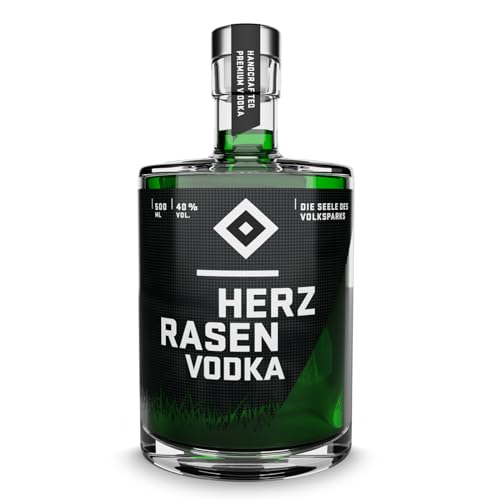 HERZRASEN 0,5L Vodka HSV Edition mild & vollmundig - 40% Vol. Hochwertige Spirituose für HSV & Hamburg Fans - Edler deutscher Vodka von HERZRASEN