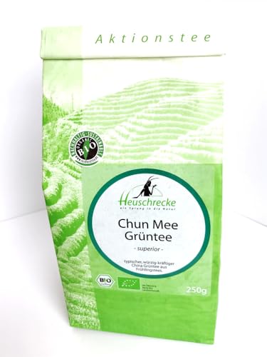 HEUSCHRECKE Bio Chun Mee Grüntee superior, Aktionstee (6 x 250 gr) von HEUSCHRECKE