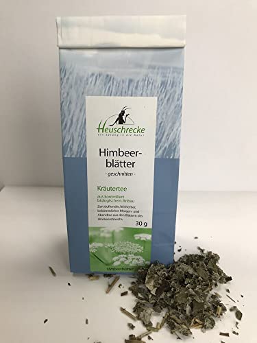 HEUSCHRECKE Bio Himbeerblätter, geschnitten (6 x 30 gr) von HEUSCHRECKE