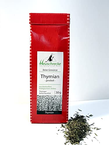 HEUSCHRECKE Bio Thymian, gerebelt, Spitzenqualität, Thüringer Typ (6 x 30 gr) von Heuschrecke