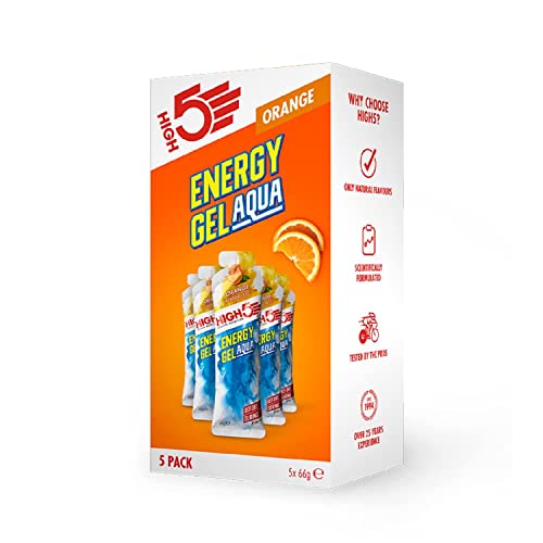 HIGH5 Energy Gel Aqua – Quick Release Sport Gels zur Kraft der Muskeln für Höchstleistung – Natürlicher Fruchtsaft & ohne Koffein – On The Go Energieschub für Laufen, Radfahren und Ausdauer (Orange, 5 HIGH5 Energy Gel Aqua – Quick Release Sport Gels zur Kraft der Muskeln für Höchstleistung – Natürlicher Fruchtsaft & ohne Koffein – On The Go Energieschub für Laufen, Radfahren und Ausdauer (Orange, 5 von HIGH5