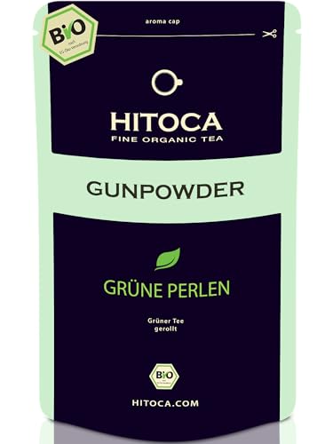 GUNPOWDER TEA - BIO - Lose - Grüner Tee - Gunpowder Grüner Tee - Handgerollt - Grüntee - Gunpowder Tee - China - Premium - 40 Tassen · Chinesischer Grüntee - HITOCA® von HITOCA