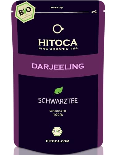 DARJEELING TEE · Bio · Lose · Second Flush (reicher als First Flush) · Schwarztee Lose · Darjeeling Tea aus Indien · Schwarzer Tee Lose · Organic Black Tea · Schwarzer Tee Bio im 85g Beutel - HITOCA® von HITOCA