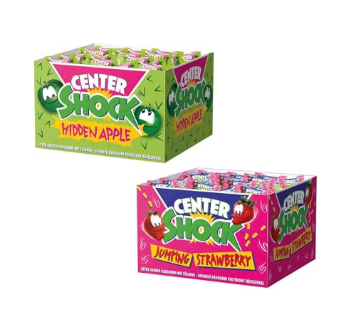 Center Shock Diverse 2er oder 3er Sets aus verschiedenen Sorten Box mit je 100 Kaugummis & 1x HL Kauf GRATIS BLOCK (HiddenApple_Jump.Strawberry & 1 HLKauf Block) von HLKauf
