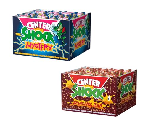Center Shock Diverse 2er oder 3er Sets aus verschiedenen Sorten Box mit je 100 Kaugummis & 1x HL Kauf GRATIS BLOCK (Splash.Cola_Mystery & 1 HLKauf Block) von HLKauf