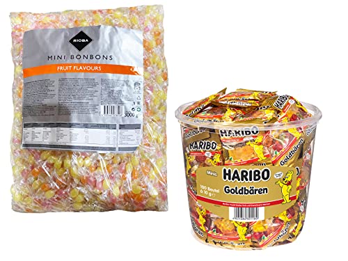 Diverse 3er Sets aus Minibeutel + 1 HL-Kauf Notizblock GRATIS (1Minibonbons1MinibeutelGoldbären + 1HLKaufBlock) von HLKauf