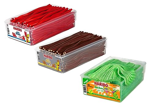 H A R I B O Balla Stixx Pasta 2er 3er 4er Diverse Sets Mischpaket Grosspackung Büro Box (Balla Erdbeere&Cola/PastaApfel & 1 HLKauf-Block) von HLKauf