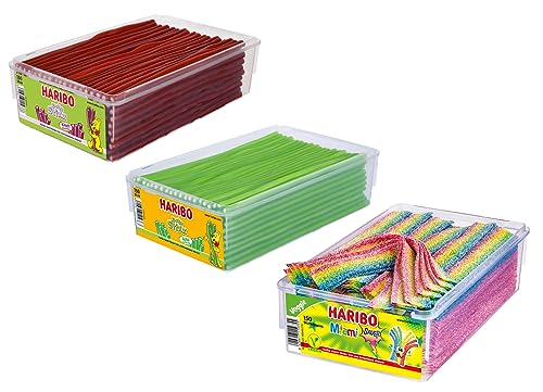 H A R I B O Balla Stixx Pasta 2er 3er 4er Diverse Sets Mischpaket Grosspackung Büro Box (Pasta Miami/BallaKirsch&Apfel & 1 HLKauf-Block) von HLKauf
