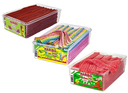 H A R I B O Balla Stixx Pasta 2er 3er 4er Diverse Sets Mischpaket Grosspackung Büro Box (Pasta Miami&Erdbeere/BallaKirsch & 1 HLKauf-Block) von HLKauf