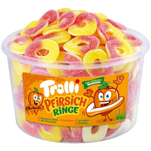 Trolli Dosen Diverse Sets 1er 2er 3er 4er Set Büro Party Mischpaket Grosspackung 1x Pfirsich Ringe & 1xHLKauf-Block von HLKauf