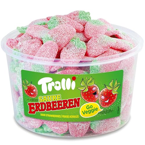 Trolli Dosen Diverse Sets 1er 2er 3er 4er Set Büro Party Mischpaket Grosspackung 1x Saure Erdbeeren & 1xHLKauf-Block von HLKauf