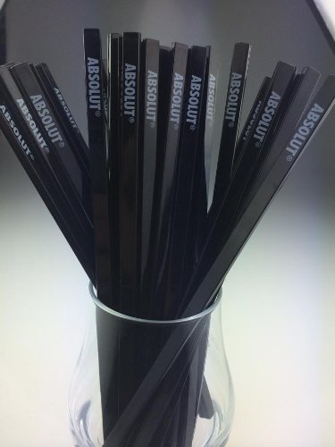 10x Absolut Vodka Cocktail Stirrer Schwarz von HLVS