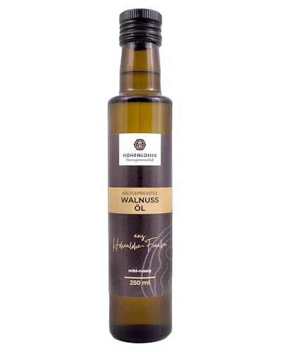 Hohenloher Bauerngenossenschaft Walnussöl kaltgepresst 250ml - Schonend kaltgepresstes Walnussöl mit nussig-feinherbem Aroma - Öl von regionalen Walnussbäumen Hohenloher Bauerngenossenschaft Walnussöl kaltgepresst 250ml - Schonend kaltgepresstes Walnussöl mit nussig-feinherbem Aroma - Öl von regionalen Walnussbäumen von HOHENLOHER Bauerngenossenschaft