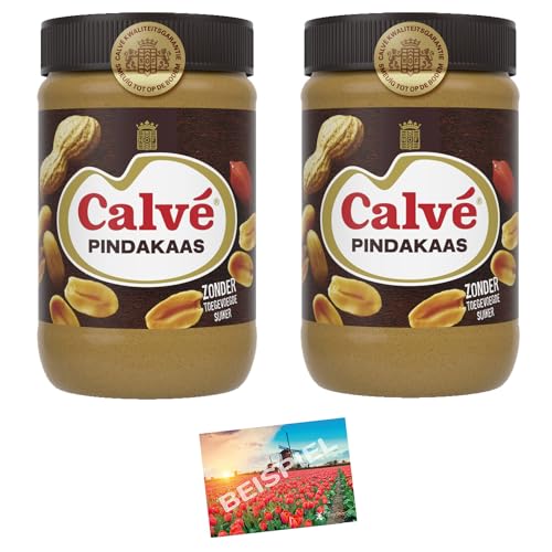 Set 2x Calve Pindakaas 650g I Erdnussbutter für dein Frühstück I Protein I creamy Peanutbutter I Gesundheit I Holland-Box by Vriens von HOLLAND-BOX BY VRIENS