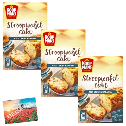 Set 3x Koopmans Oud Hollandse Stroopwafel Cake Backmischung 400g I Backmix für niederländischen Stroopwaffel-Kuchen I Kuchen aus Holland I Mischung zum Backen I Kaffee I Holland-Box by Vriens von HOLLAND-BOX BY VRIENS