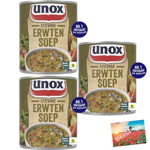 Set 3x Unox Holländische Erbsensuppe 800ml I Suppe aus den Niederlanden I Suppen-Set mit Erbsensuppe I Pea Soup I Holland-Box by Vriens von HOLLAND-BOX BY VRIENS