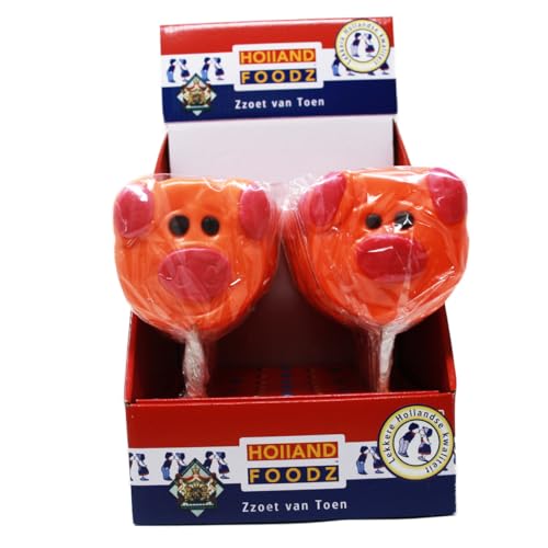 Holland Foodz orangener Schweinchen Glückslutscher 100g 17er Display Holland Foodz orangener Schweinchen Glückslutscher 100g 17er Display von Holland Foodz