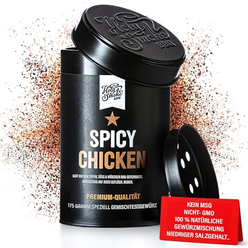 Spicy Chicken Hähnchengewürz Handgemacht Premium-Qualität Hähnchen BBQ Rub Gewürzmischung Grillgewürze für Chicken Wings, Hühnchen, Geflügel als Brathähnchen Gewürz Magic Dust Rub Gewürzpulver 175g Spicy Chicken Hähnchengewürz Handgemacht Premium-Qualität Hähnchen BBQ Rub Gewürzmischung Grillgewürze für Chicken Wings, Hühnchen, Geflügel als Brathähnchen Gewürz Magic Dust Rub Gewürzpulver 175g von HOLY SMOKE BBQ