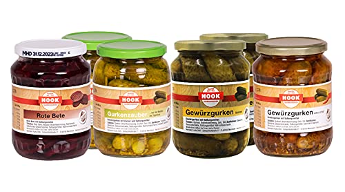 HOOK - Eingelegtes XXL - Probierset: 2 x Gewürzgurken, 1 x Gewürzgurken Chili, 2 x Gurkenzauber, 1 x Rote Bete HOOK - Eingelegtes XXL - Probierset: 2 x Gewürzgurken, 1 x Gewürzgurken Chili, 2 x Gurkenzauber, 1 x Rote Bete von HOOK