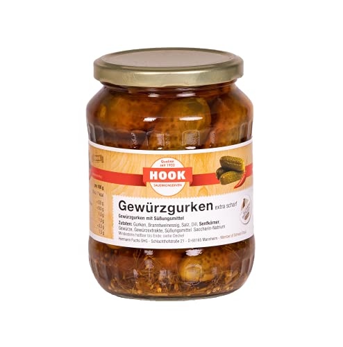 HOOK - Gewürzgurken extra scharf, 6 x 360 g Glas von HOOK