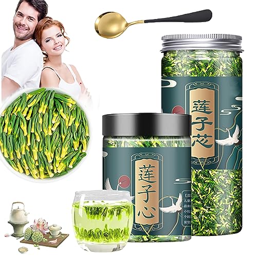 Lotus Seed Core Tea for Men, Natural Lotus Seed Heart Tea, Dried Lotus Plumule Lotus Embryo Tea, Liver and Kidney Care Tea, Men's Toning Tea, Lian Zi Xin Tea, Chinese Kidney Care Tea (2PC-Mix) von HOPASRISEE