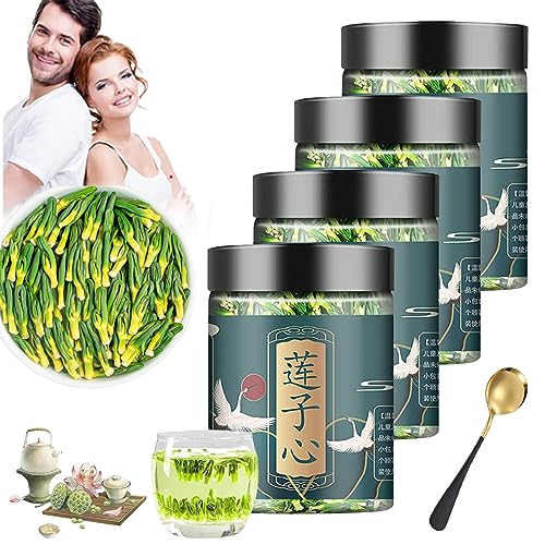 Lotus Seed Core Tea for Men, Natural Lotus Seed Heart Tea, Dried Lotus Plumule Lotus Embryo Tea, Liver and Kidney Care Tea, Men's Toning Tea, Lian Zi Xin Tea, Chinese Kidney Care Tea (4PC-60g) von HOPASRISEE