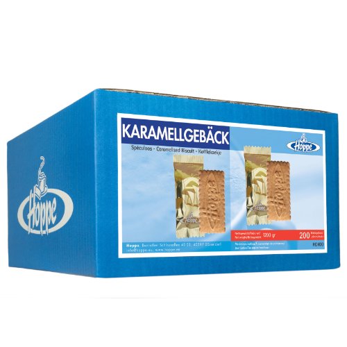 Hoppe Karamellgebäck Mono, Kekse, Plätzchen, einzeln verpackt, 200 Stück, 1200g von HOPPE