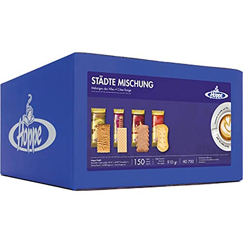 Hoppe Städte Mischung, Kekse, Plätzchen, 4 Sorten Gebäck, einzeln verpackt, 150 Stück, 910g von HOPPE