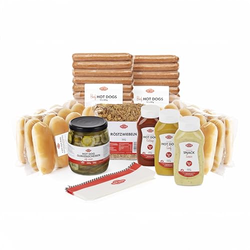 HOT DOG WORLD - Classic Hot Dog Set "dänische Art" (77-teiliges Set) für 24 Hot Dogs von HOT DOG WORLD