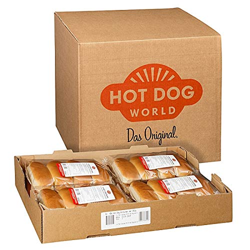 HOT DOG WORLD - Hot Dog Brötchen -vorgeschnitten-192 Stück à 62,5 g von HOT DOG WORLD