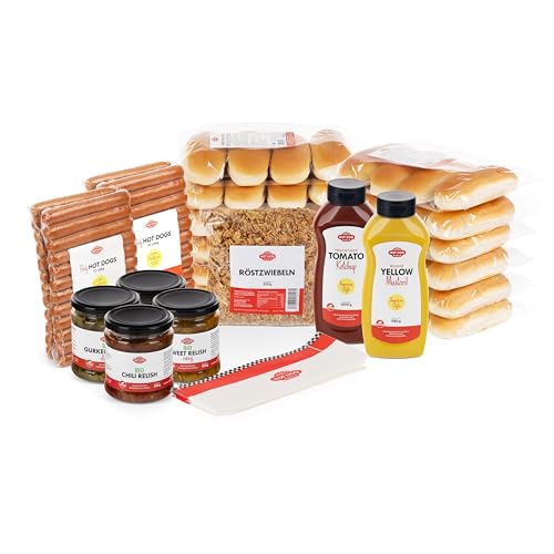 HOT DOG WORLD- Hot dog Set "American Style" (CLASSIC, 152-teiliges Set) für 48 Hot Dogs von HOT DOG WORLD