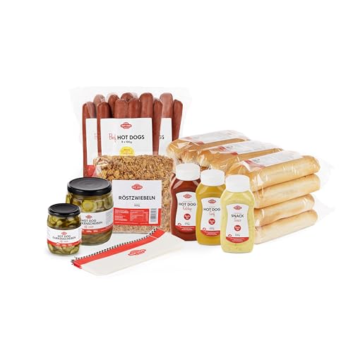 HOT DOG WORLD - Jumbo Classic Hot Dog Set "dänische Art" (78-teiliges Set) für 24 Hot Dogs von HOT DOG WORLD