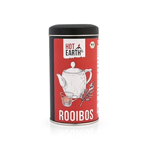 HOT EARTH BIO Rooibos Tee - 130g - Rotbuschtee Natur - abgefüllt und kontrolliert in Deutschland (DE-ÖKO-003) - vegan - loser Blatt-Tee von HOT EARTH