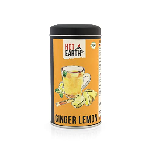 HOT EARTH Bio Ginger-Lemon Tee - 80g - gemischt, abegfüllt und kontrolliert in Deutschland (DE-ÖKO-003) - vegan - loser Blatt-Tee von HOT EARTH