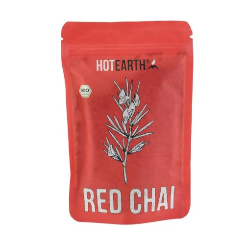 HOT EARTH Red Chai | Bio Rooibos Chai | koffeinfrei | Tee Mischung für Chai Latte | Chai Gewürzmischung | fair | handmade (100g) von HOT EARTH