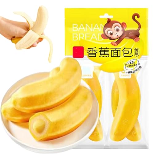 1,006/5,000 Exotische asiatische Brot-Snackbox, Bananenbrot, schälbares Bananenbrot, Bananenform, gefüllt – Toast, Freizeit-Snack, 4 Stück/Beutel (4 Stück) von HOUXIANDOU