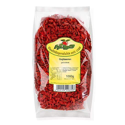 Howa Premium Gojibeeren 1 KG getrocknet – unbehandelt, naturbelassen – Superfood aus Asien – Ideal zum Kochen, Backen oder als gesunder Snack – Goji Beeren 1000 g von Howa