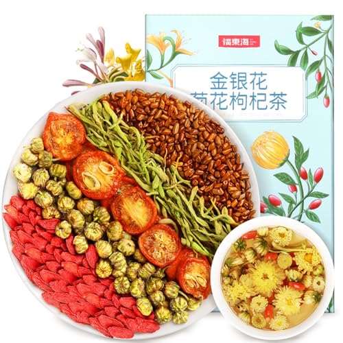 Premium Geißblatt, Goji-Beere Und Etc. 5 Zutaten Combo Teebeutel 140g / 4.93oz Natürlicher Kräutertee von HQZMCTE