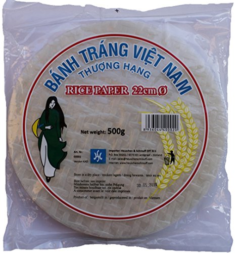 Reispapier für Frühlingsrollen orientalische Speisen rice paper rund Ø 22cm von Heuschen & Schrouff