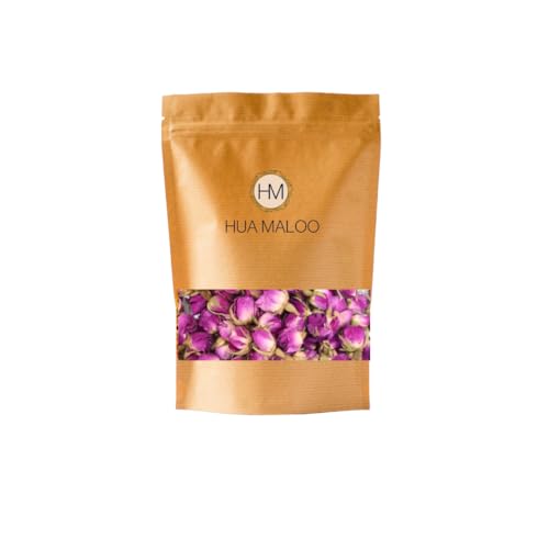 HUA MALOO Damaszener Rosenknospen – Getrocknete Rosen für Tee, Backen & Dekoration, 100% essbar, intensiv duftend & ohne Zusatzstoffe (10g) von HUA MALOO