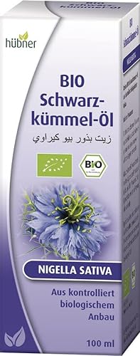 Bio Schwarzkümmel-Öl aus kontrolliert biologischem Anbau | kaltgepresst | 100% rein | hergestellt in Deutschland | 100 ml von hübner