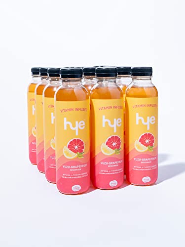 HYE Drink Yuzu-Grapefruit | Mit Ashwagandha, Ginkgo, Vitamin C & Zink | Kalorienarm, Fruchtiger Geschmack & Natürliche Zutaten | 12x500ml von HYE