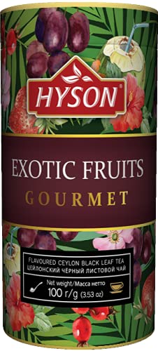 HAS TEE - HYSON EXOTIC FRUITS GOURMET - AROMATISIERTER SCHWARZER CEYLON TEE LOSE AROMATISIERT - BLATT TEE 100 g (Exotic Fruits Schwarzer Tee) von HYSON