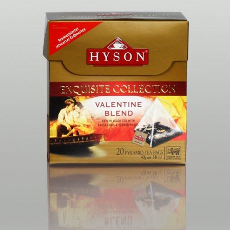 Premium Schwarztee in Pyramiden-Seidenbeuteln - Valentine Blend mit Fruchtstückchen und Blütenblättern Premium Schwarztee in Pyramiden-Seidenbeuteln - Valentine Blend mit Fruchtstückchen und Blütenblättern von HYSON