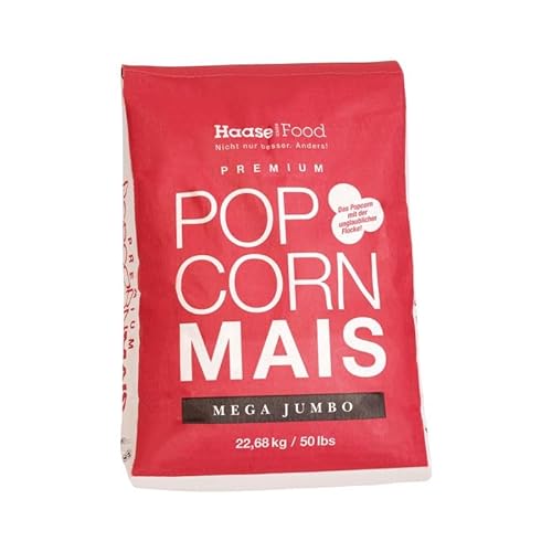 Popcornmais Premium Jumbo Mais der Klassiker des Popcorn Mais Kinopopcorn 22,68 Kg Sack XXL 1:32 Popvolumen von Haase Food