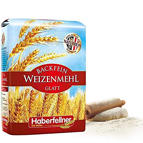 Weizenmehl 5kg Typ 405 glatt von Haberfellner | Hochwertiges Mehl - ohne Gentechnik und pestizid-kontrolliert | Geeignet als Keksmehl, Kuchenmehl und für Feingebäck von Haberfellner