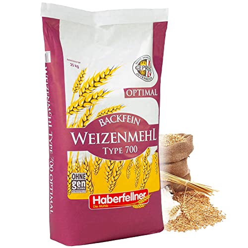 AnCoSoo 25kg Mehl Sack | Nährstoffreiches Weizenmehl geeignet als Pizzamehl und Brotmehl L von Haberfellner