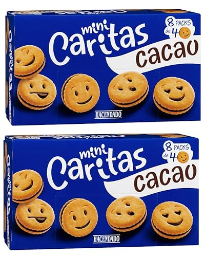 Pack 2 – Hacendado Mini-Kekse mit Kakao-Creme, 329 g, 2 Stück (8 x 40 Stück) von Hacendado